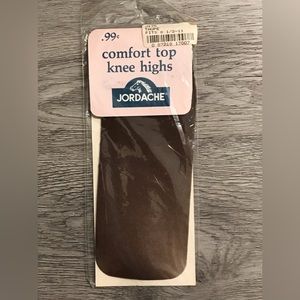 Vintage Jordache Comfort Top Knee Highs Taupe 8 1/2-11 NEW 100% Nylon Sealed